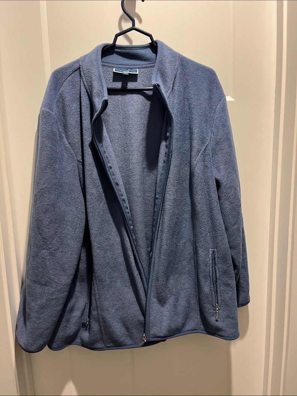 Karen Scott Slate Blue Lightweight Fleece Jacket